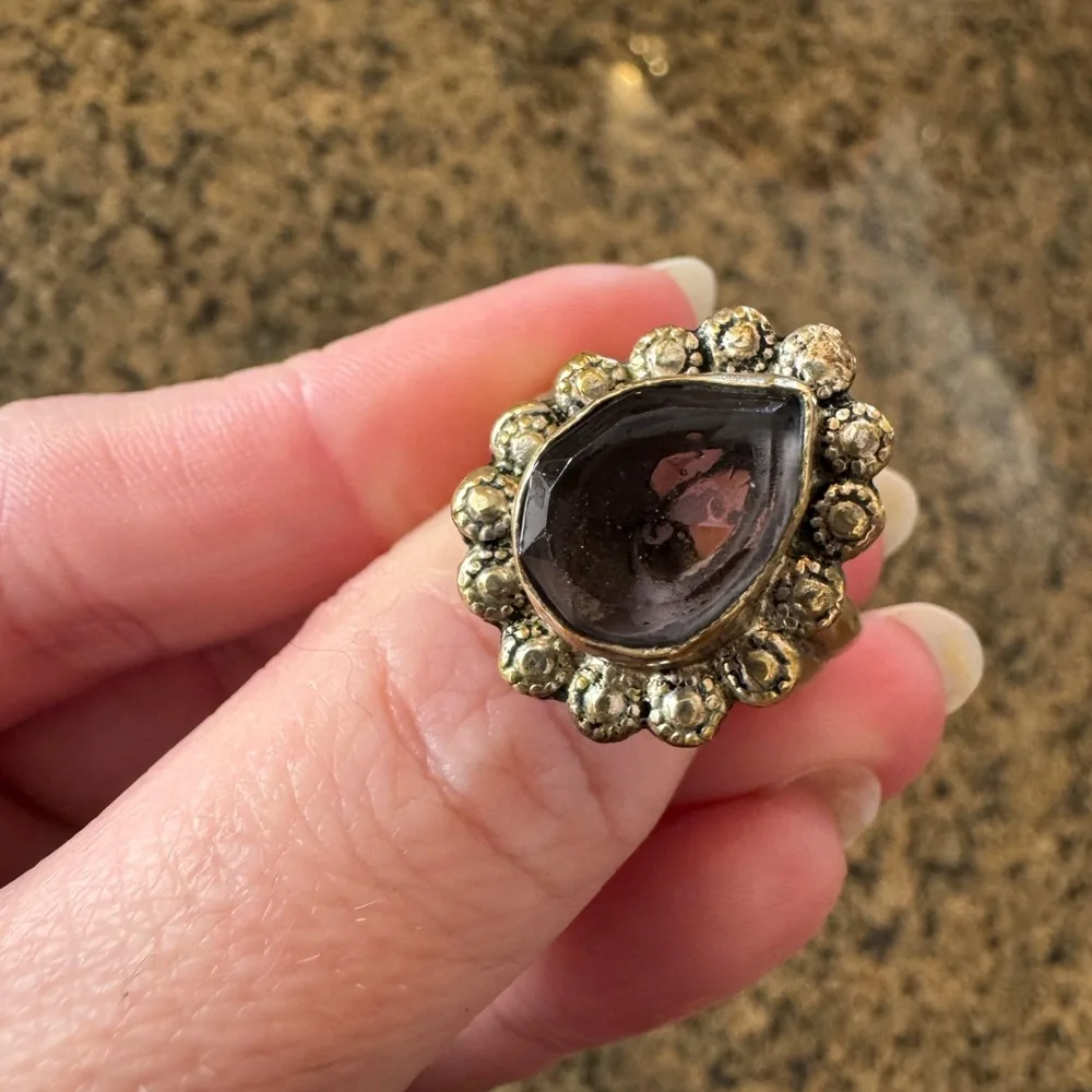 Vintage Witchy Boho Teardrop Ring Size 9